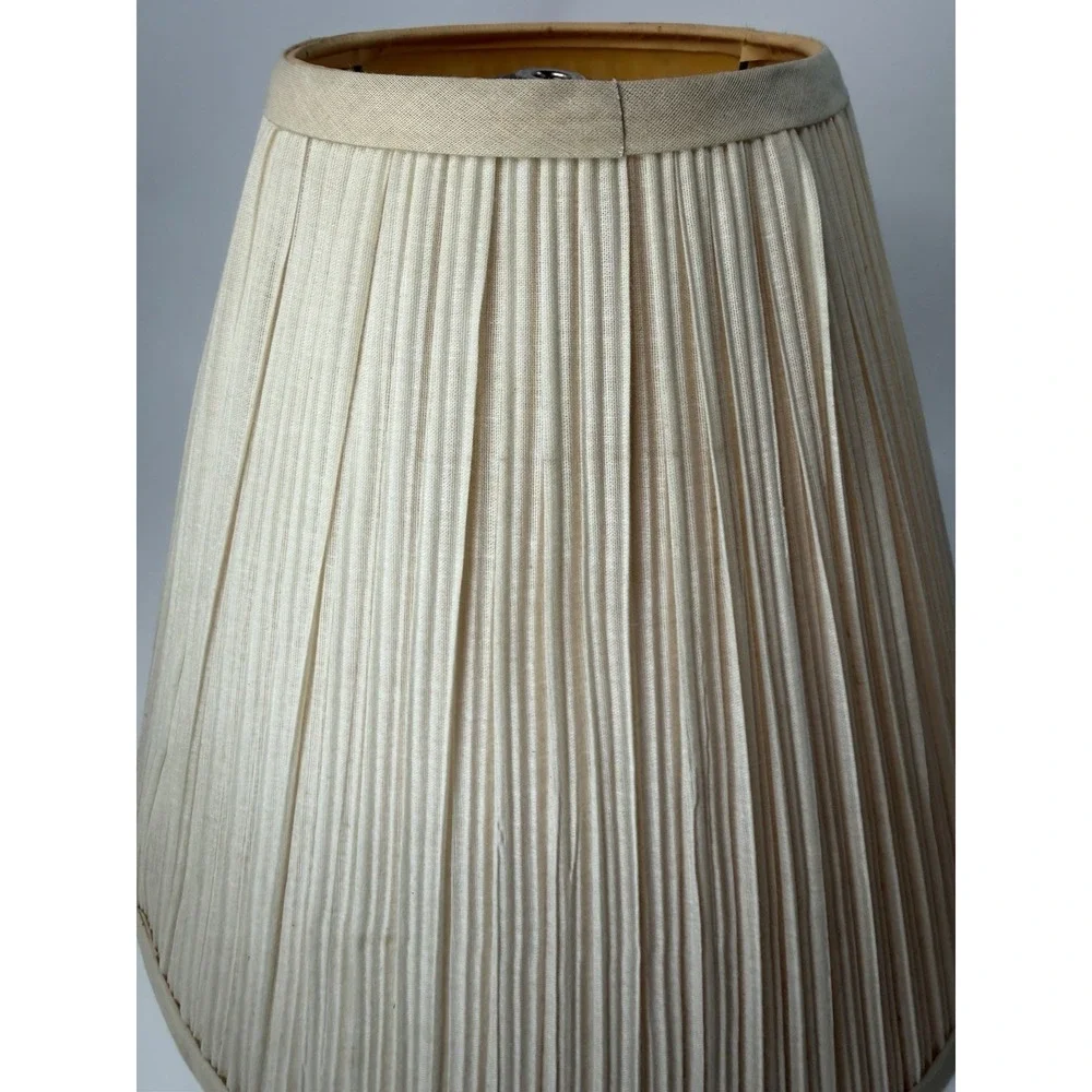 Vintage Ivory Pleated Fabric Large Lamp Shade 12x16
